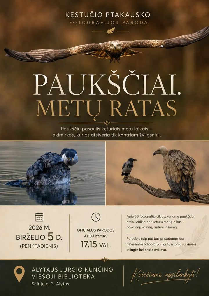 Parodos plakatas Paukščiai-1G