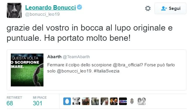 Twitter Bonucci Abarth