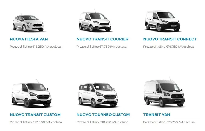 Ford Veicoli Commerciali- listino