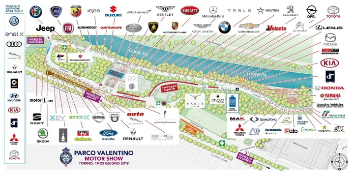 Mappa Parco Valentino Auto 2019