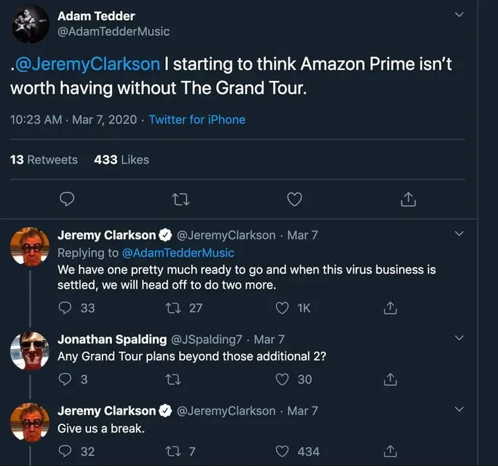 clarkson coronavirus grand tour