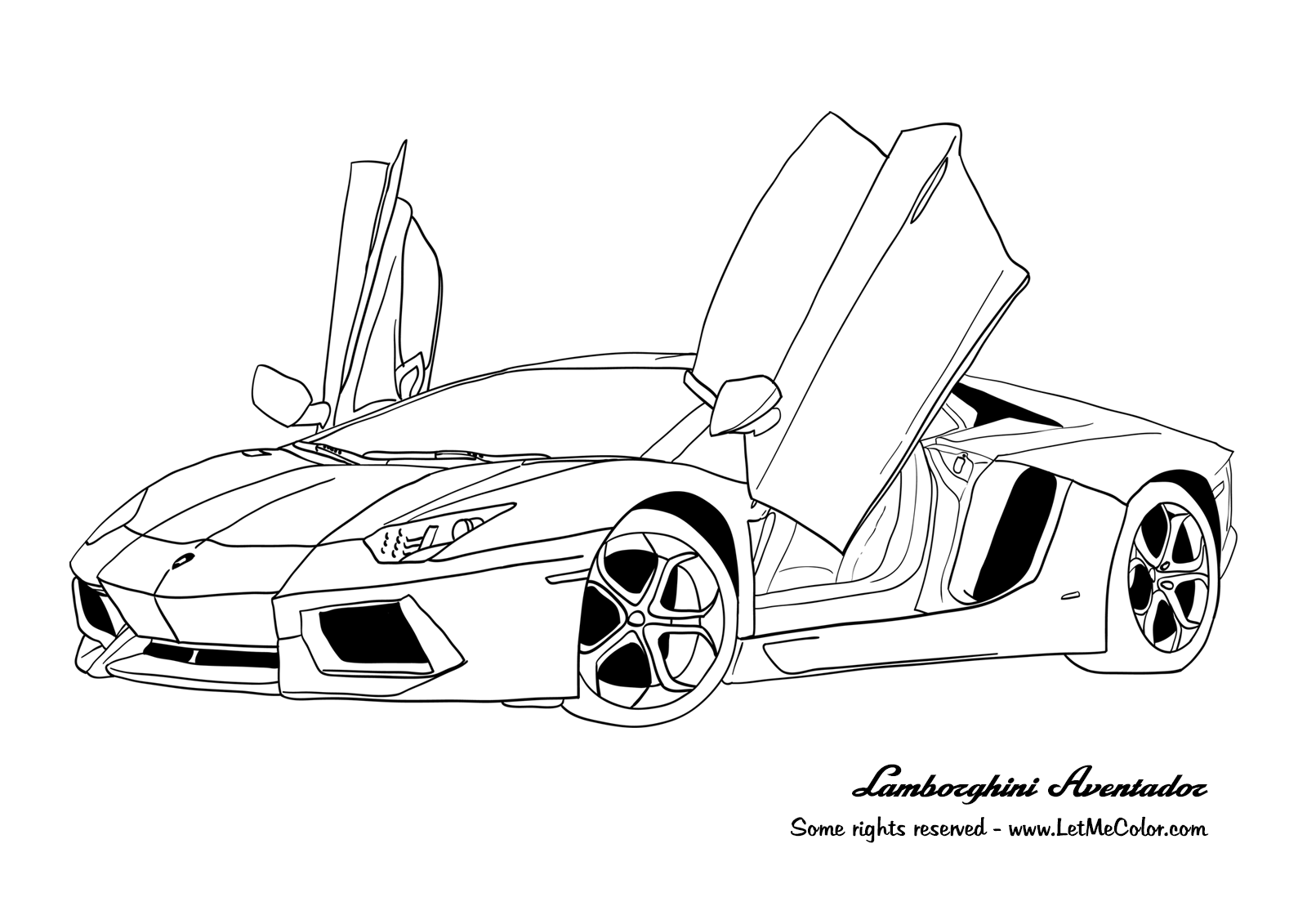 lamborghini aventador disegno da colorare 1