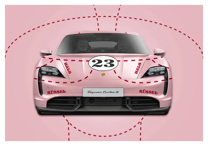 porsche taycan pink pig