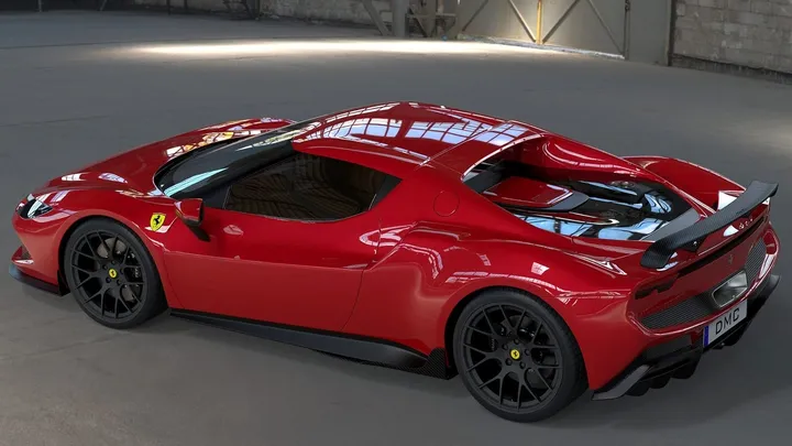 dmc ferrari 296 gtb squalo posteriore