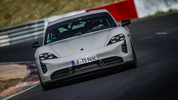 porsche taycan turbo s sets series production ev record at the nurburgring
