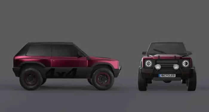 panda 4x4 restomod bordeaux