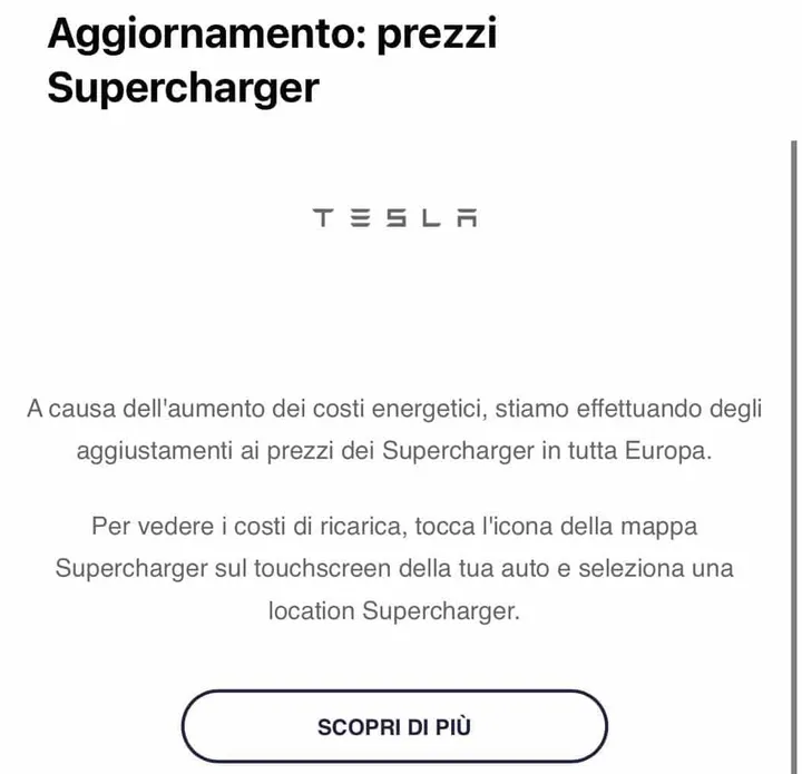 tesla aumento ricariche