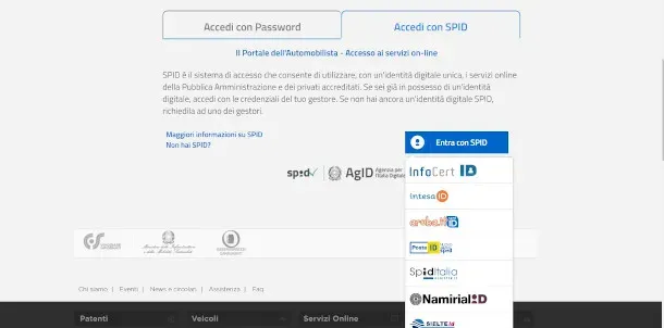 spid portale automoblista