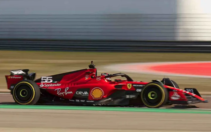 ferrari sf 23 con sainz a fiorano ferrari