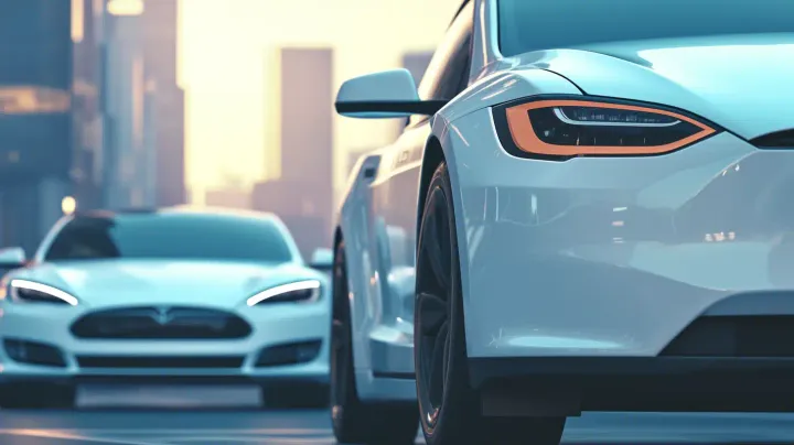 tesla su strada mercato auto