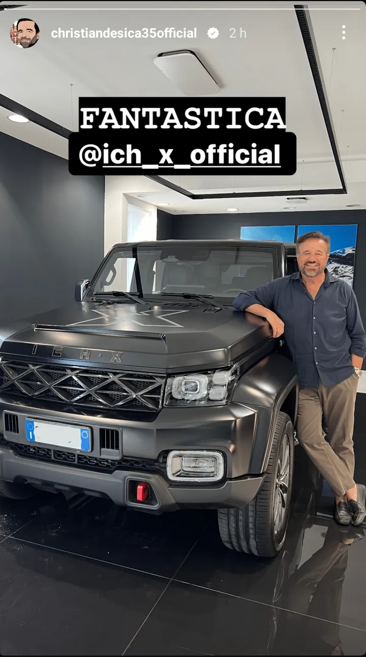 Christian de Sica auto italo cinese fuoristrada ICH-X