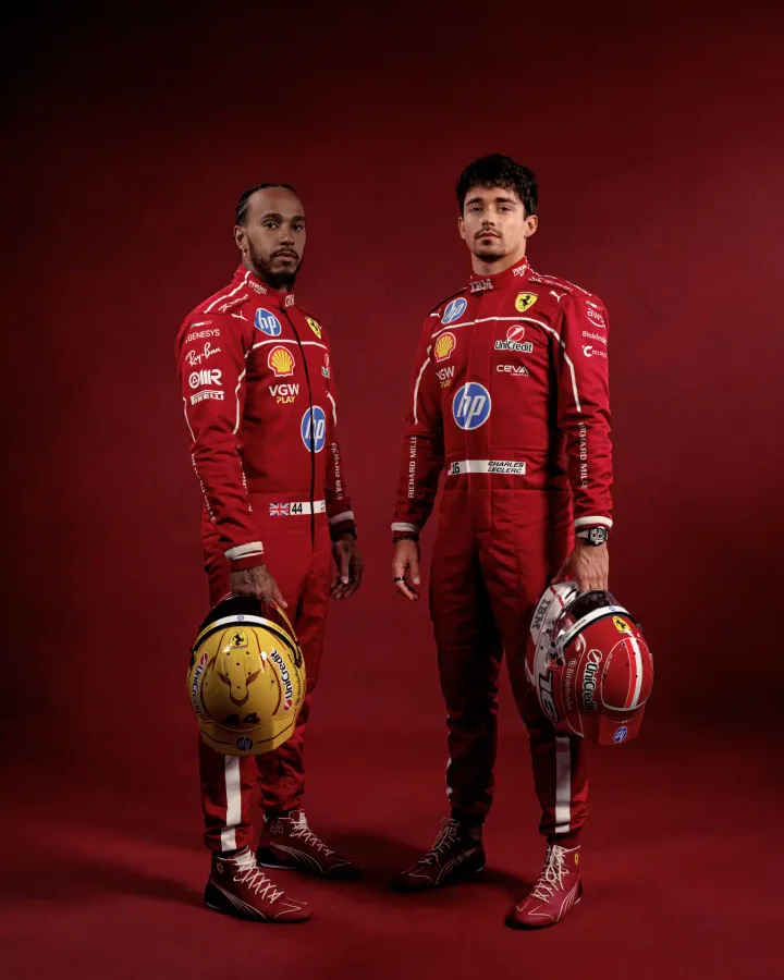 Leclerc Hamilton Ferrari F1