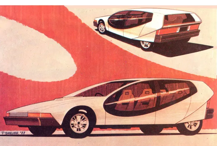 2bozzetto per ford ghia megastar 1977