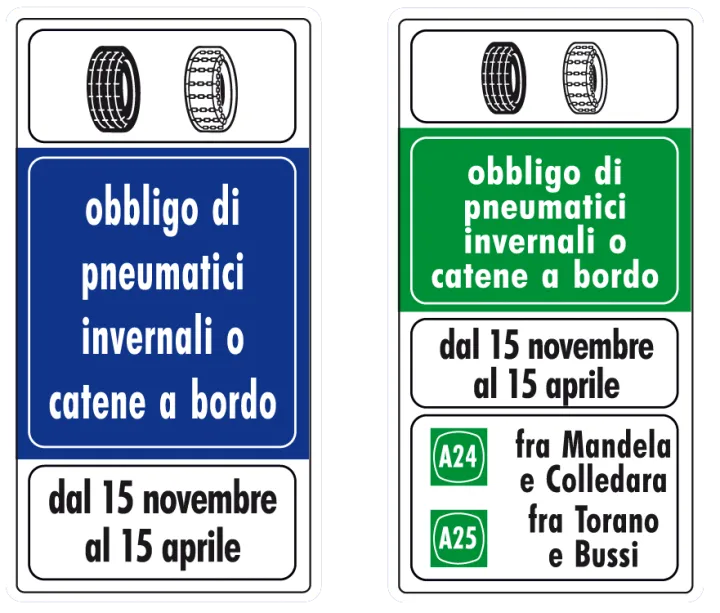pneumatici invernali cartelli