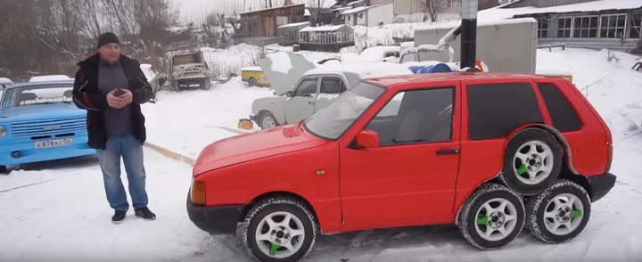 fiat uno a otto ruote 2