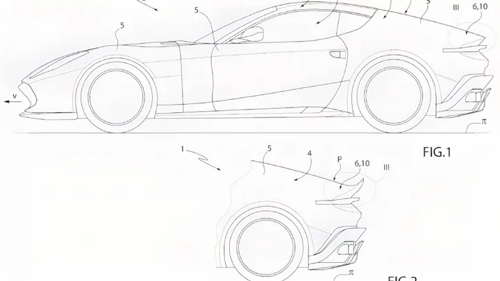 disegni brevetto ferrari aerodinamica attiva con spiegazioni e numeri&nbsp;