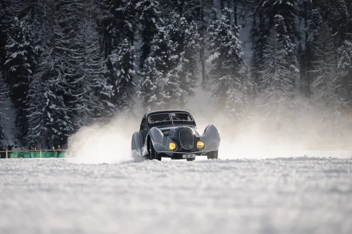 la Talbot Lago T150C SS Teardrop ha partecipato al the ice st.moritz 2026