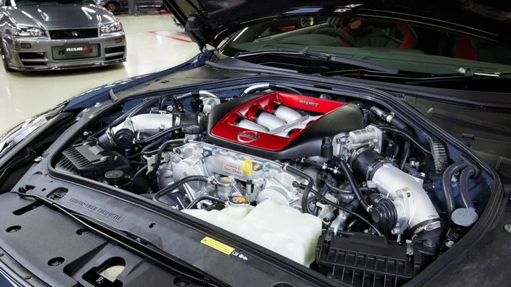 Nell'immagine si vede il motore della NIssan gt3 Nismo