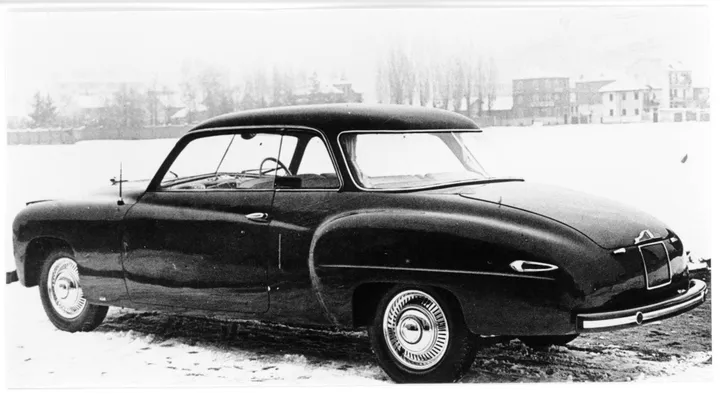 Una foto in bianco e nero della Fiat 1100 B Vittoria Balbo (1948)