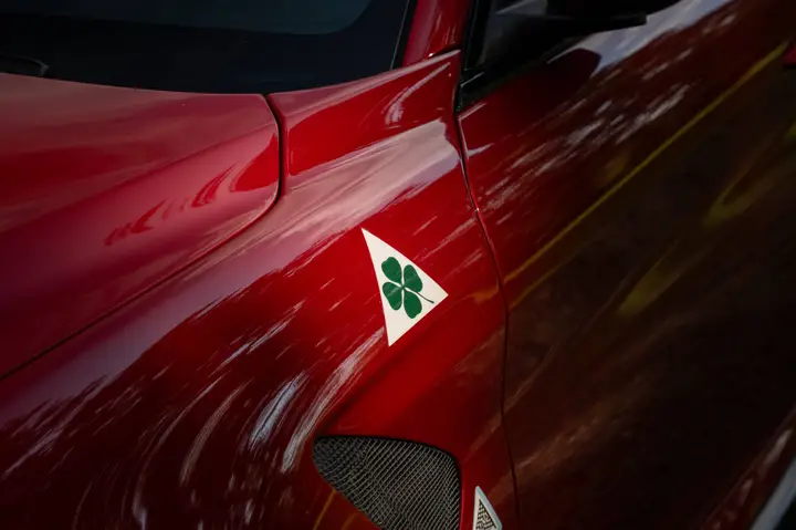 Alfa Romeo Giulia GTAm logo quadrifoglio