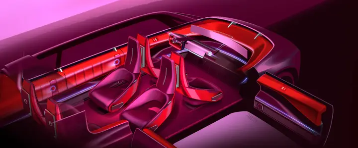 Nell'immagine si vedono gli interni del concept della Renault E-Space