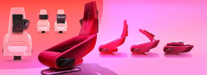 Nell'immagine si vedono i materiali e i sedili del concept della Renault E-Space