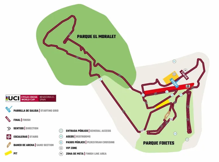 Trazado de la prueba de la Copa del Mundo de Ciclocross de Benidorm