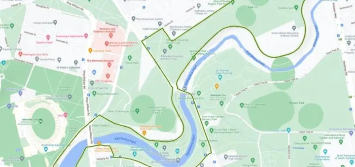Mapa del prólogo del Tour Down Under