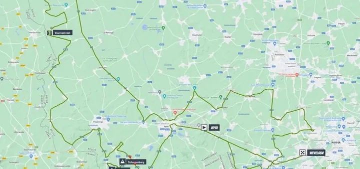 Mapa Gante-Wevelgem 2023