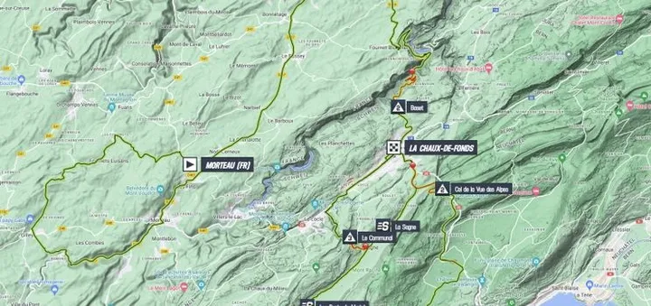 Mapa 2ª Etapa Tour de Romandía 2023