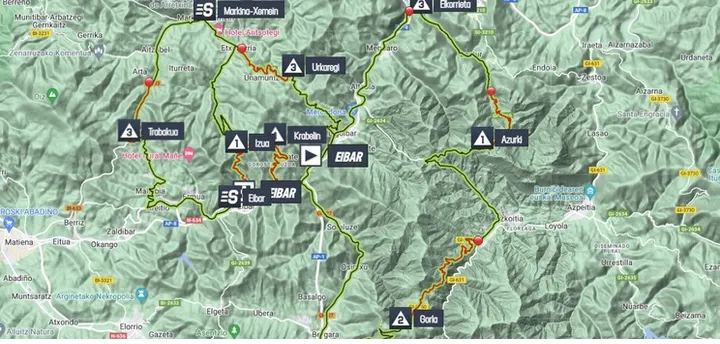 Mapa de la 6ª etapa de la Itzulia