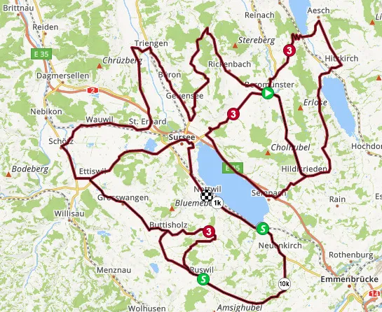 Mapa de la etapa 2 de la Vuelta a Suiza 2023
