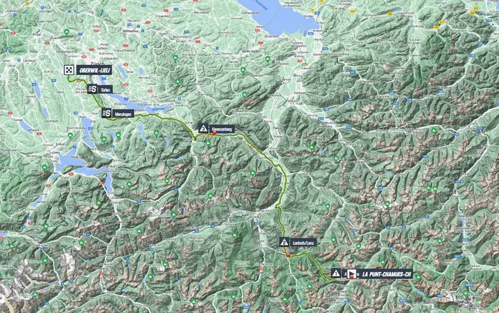 Mapa etapa 6 Vuelta a Suiza 2023