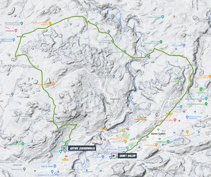 Mapa Tour de Suisse 2023 etapa 8