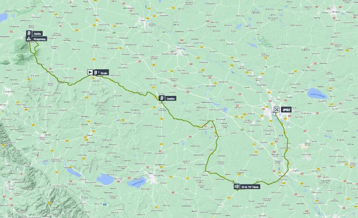Mapa Tour de Polonia 2023 etapa 4&nbsp;