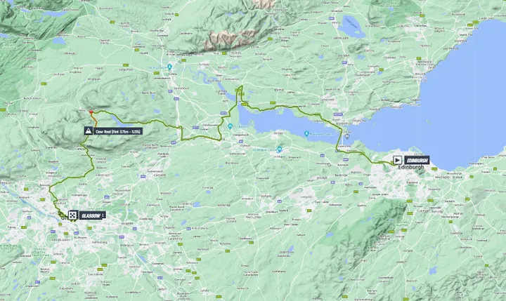 Mapa Campeonatos del Mundo de Glasgow de Carreras en Ruta Élite Masculina 2023