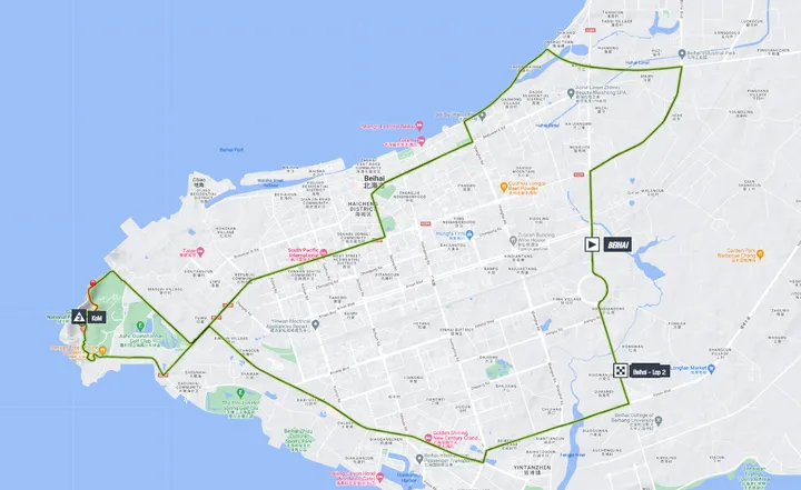 Mapa Tour de Guangxi 2023 etapa 1