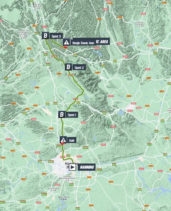 Mapa Tour de Guangxi 2023 etapa 4