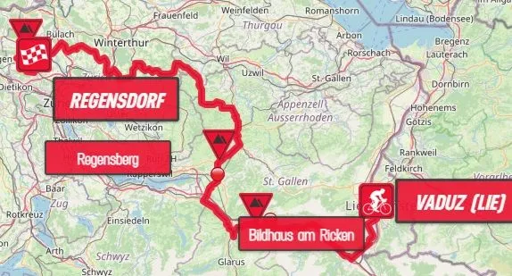 Mapa etapa 1 Vuelta a Suiza 2024