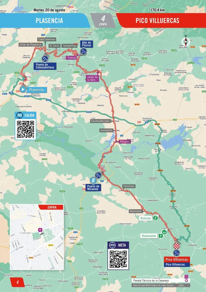 Mapa Vuelta a España 2024 etapa 4&nbsp;
