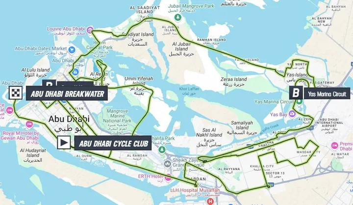 Mapa etapa 6 UAE Tour 2025