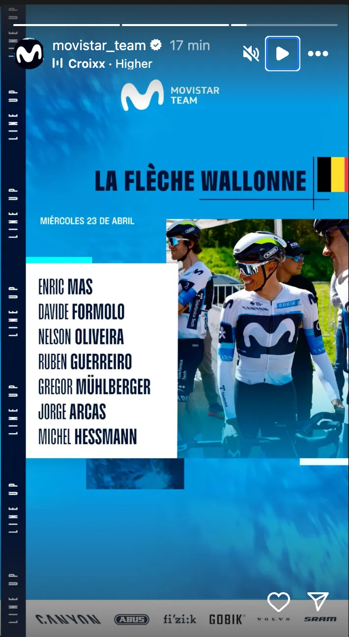 Movistar Team Flecha Valona.