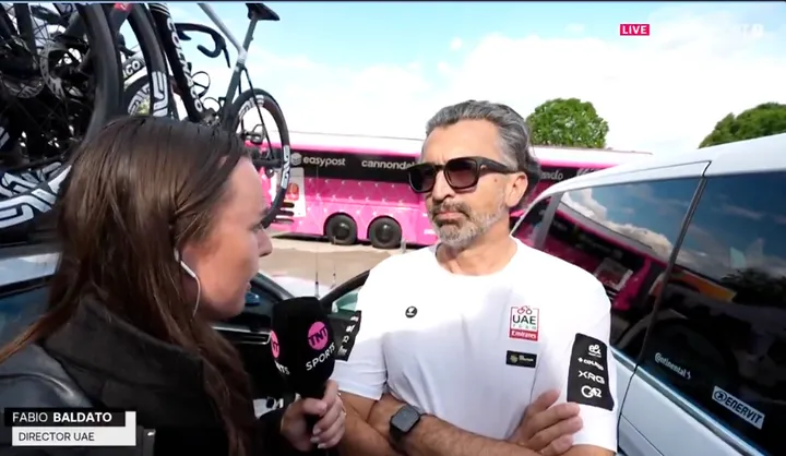Fabio Baldato, jefe de Pogacar en UAE