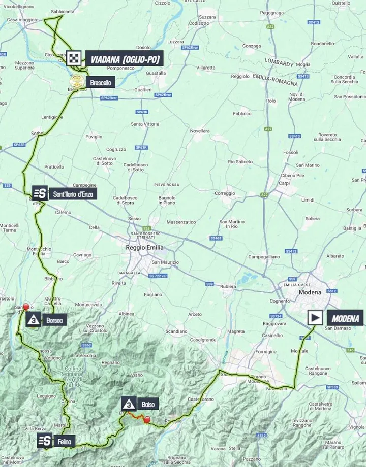 Mapa Giro de Italia 2025 etapa 12