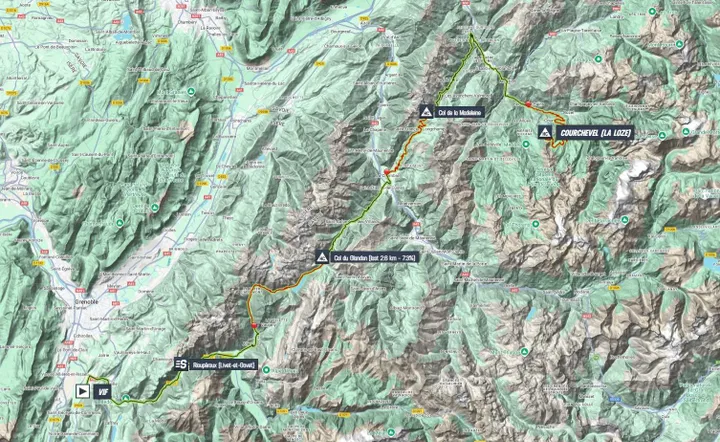 Mapa etapa 18 Tour de Francia 2025