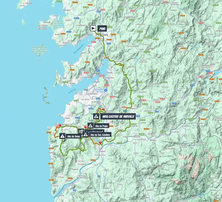 Mapa Vuelta a España 2025 etapa 16