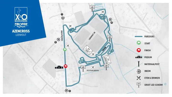 Mapa del Azencross Loenhout 2025, puntuable para el X2O Trofee Badkamers