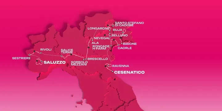 Mapa del Giro de Italia Femenino 2026