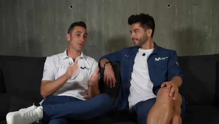 Escámez y Pablo Ordorica hablando de Movistar Team 2026.