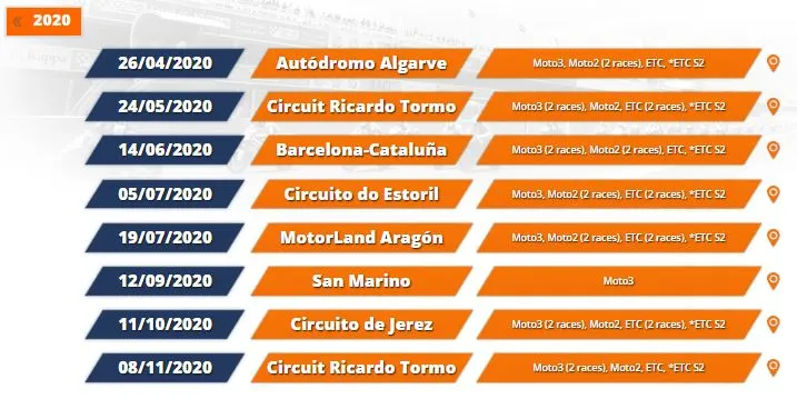 calendario 2020 cev